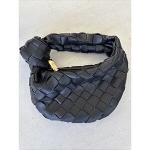 Inspired Bag Woven Knot Hobo Purse Vegan Handbag Black (So soft)